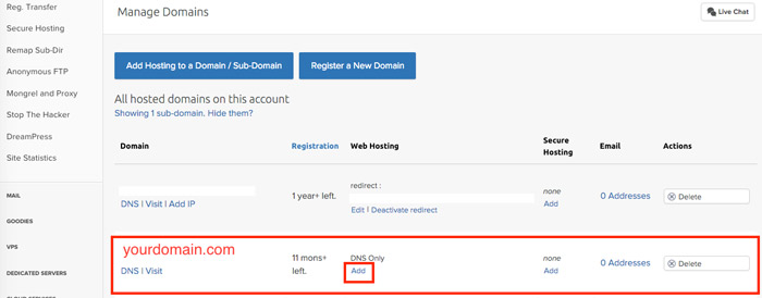 setup website dns